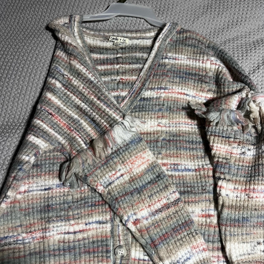 Cozy Multicolor Striped Cardigan NWOT